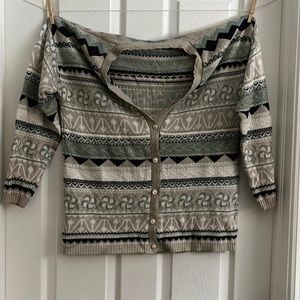 Retro Vintage Italian Knit Patterned Women’s Over Sized Cardigan